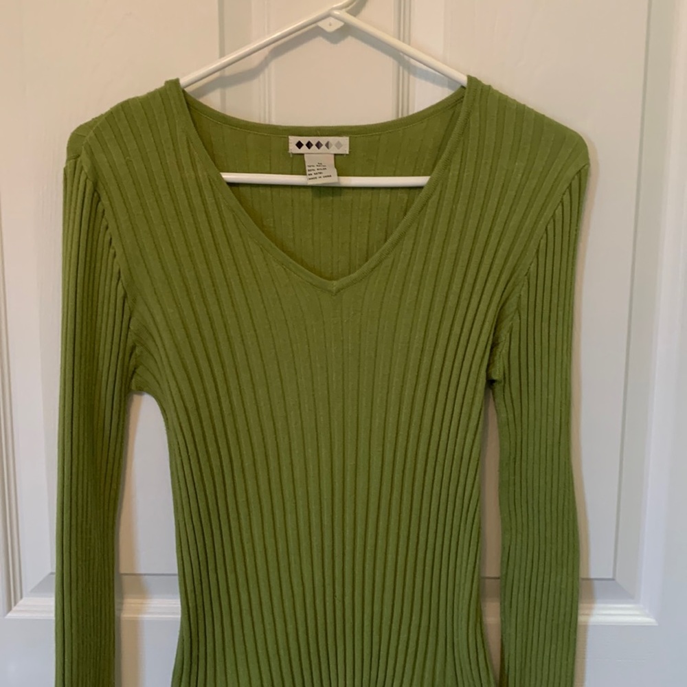 Green Ribbed Sweater